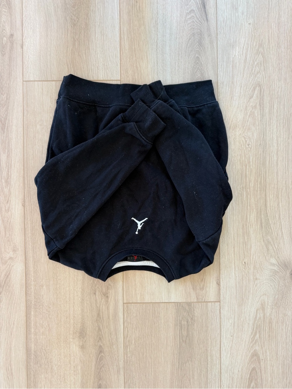 Nike Black Kids Hoodie with White Jumpman Logo